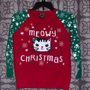 Meowy Christmas girls sweater size L (10/12)